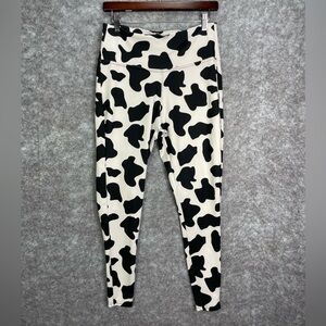 Tipsy Elves Womens Cow Print High Rise Leggings Medium Animal Print Farm Costume